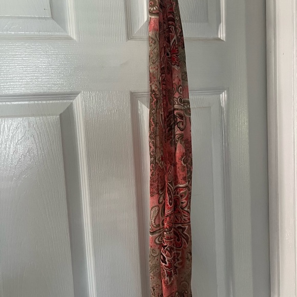 Chic Paisley Scarf in Pink and Tan - Picture 1 of 3